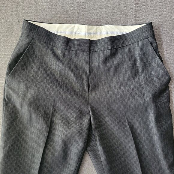 Max Mara Size 12 Black Grey Wool Blend Trouser Pants 849 - Picture 3 of 10